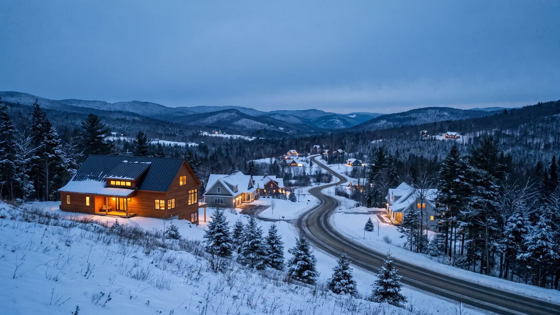 Winter landscape along the New Hampshire service corridor