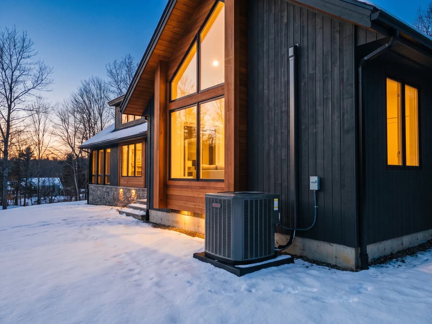 New Hampshire home in winter