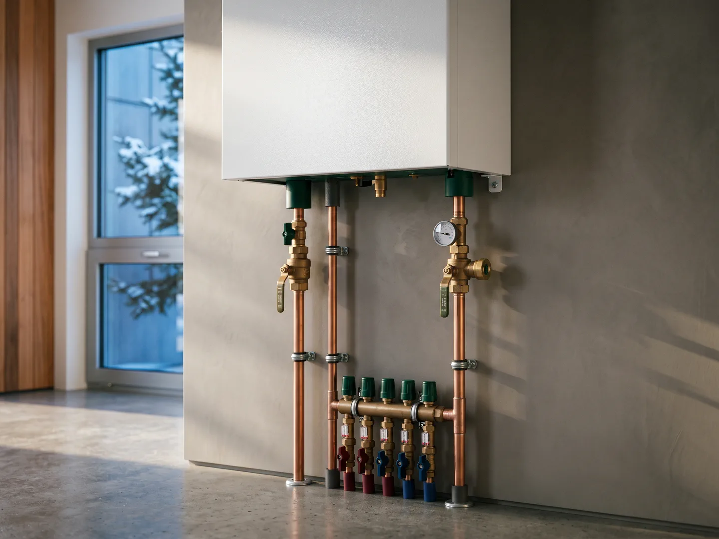 An air-to-water hydronic module in a clean mechanical room