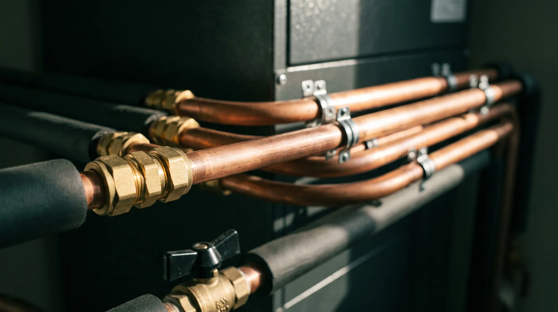 A ducted heat pump air handler in a clean mechanical space