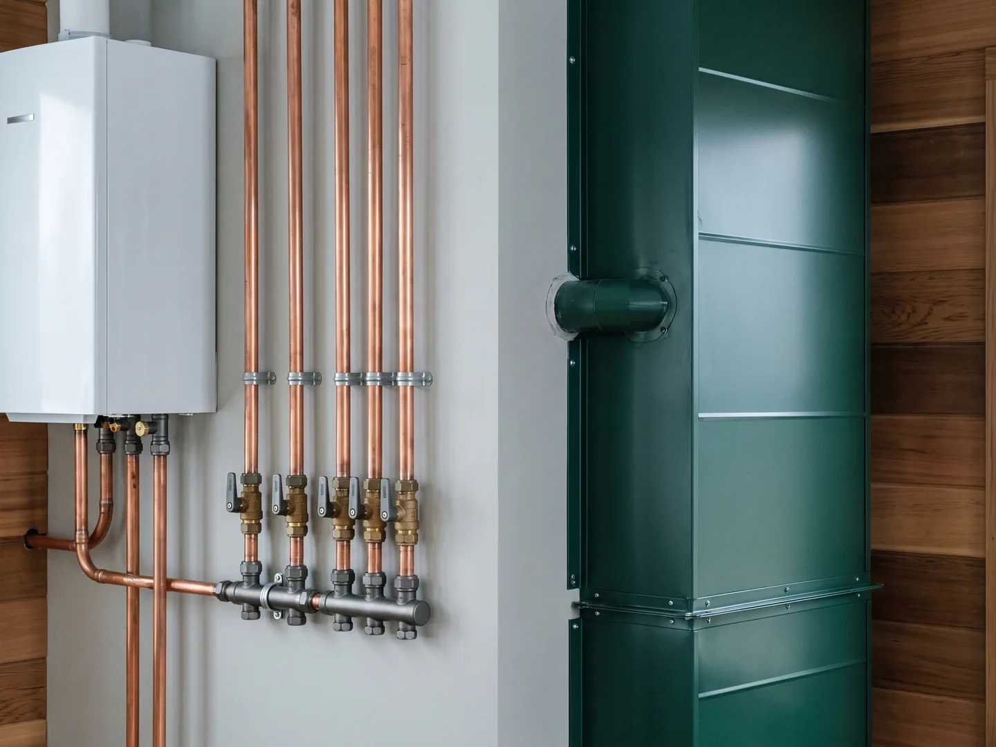 A New Hampshire mechanical space prepared for a heat pump system