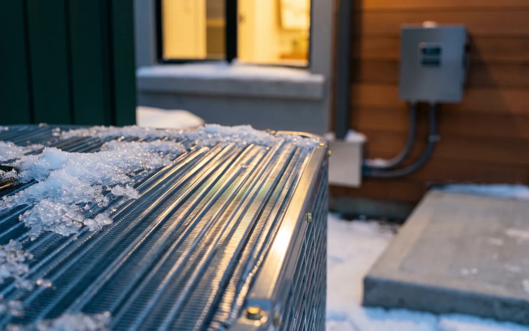 A heat pump coil being inspected in a clean work area
